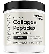 Perfect KETO Collagen Powder with MCT Oil, Grassfed, GF, Multi Supplement, Vanilla 11.07 Oz