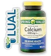 Spring Valley Rapid-Release Calcium 600 mg 120 SoftGels. Includes Luall Sticker