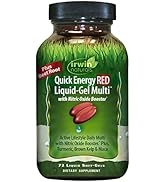 Irwin Naturals Quick Energy RED Liquid-Gel Multi with Nitric Oxide Booster - 72 Liquid Softgels -...