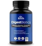 HerbaMe DigestBiotics Digestive Enzymes with Probiotics and Prebiotics, Postbiotics | Support Dig...