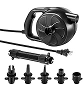 BUYMAX Electric Air Pump High Power Air Pump Inflator & Deflator Valve with 5 Nozzles for Air Mat...