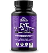 HerbaMe Eye Vitality, Eye Vitamins Supplement with Lutein, Bilberry, Beta Carotene, L-Taurine, Zi...