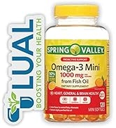 Essential Omega 3 Fatty Acid Supplements. Includes Luall Sticker + Omega-3 Spring Valley 1000mg F...